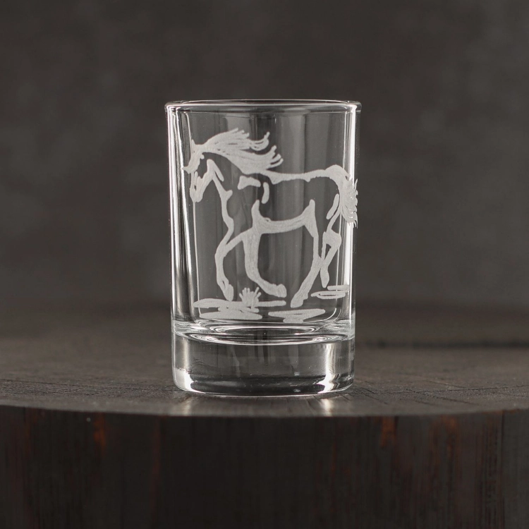 Kieliszki do wódki SHOT Konie (NR101) 50 ml | 6 szt. w pudełku Szklanka.pl