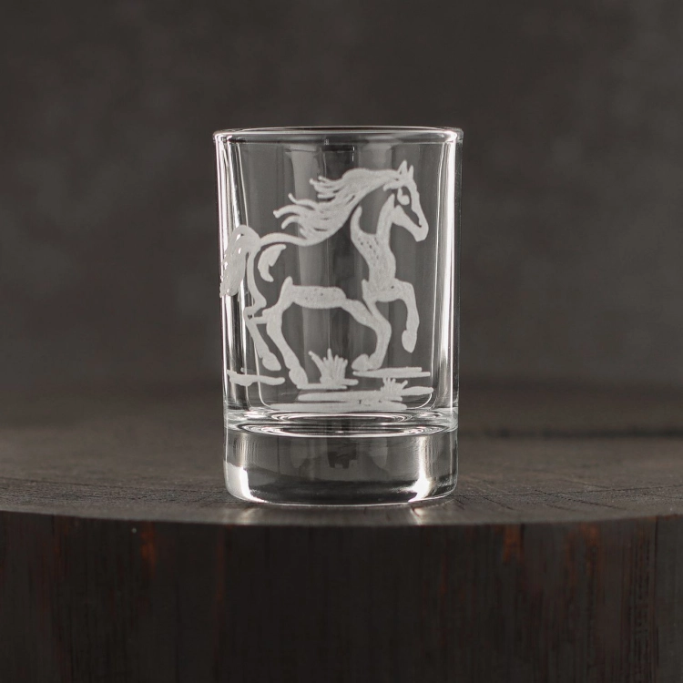 Kieliszki do wódki SHOT Konie (NR101) 50 ml | 6 szt. w pudełku Szklanka.pl