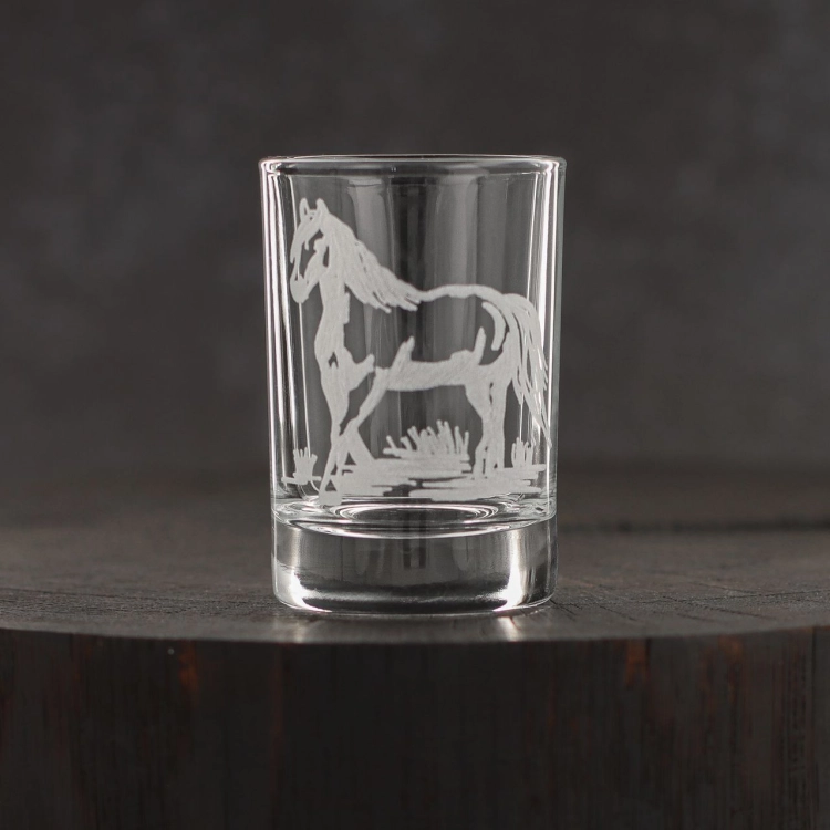 Kieliszki do wódki SHOT Konie (NR101) 50 ml | 6 szt. w pudełku Szklanka.pl