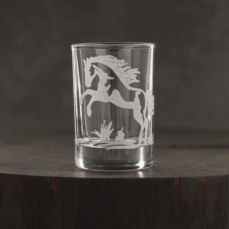 Kieliszki do wódki SHOT Konie (NR101) 50 ml | 6 szt. w pudełku Szklanka.pl