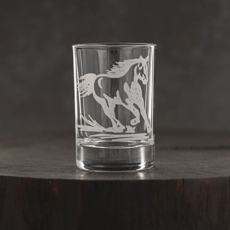 Kieliszki do wódki SHOT Konie (NR101) 50 ml | 6 szt. w pudełku Szklanka.pl