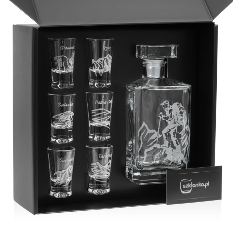 Przejdź do produktu Góry komplet do wódki likieru 6+1 karafka + kieliszki G0090 w pudełku Szklanka.pl