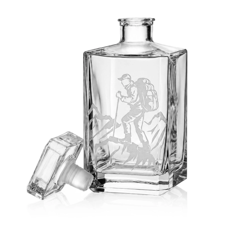 Szklana karafka do whisky koniaku brandy Polskie Góry | 700ml | kwadratowa Burbon