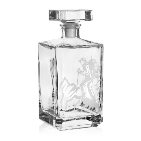 Przejdź do produktu Szklana karafka do whisky koniaku brandy Polskie Góry | 700ml | kwadratowa Burbon