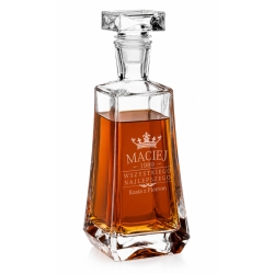 Karafka do whisky skośna 750ml z grawerem na urodziny prezent