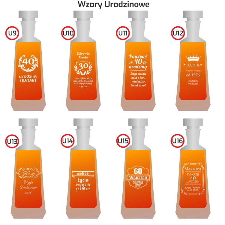 Karafka do whisky skośna 750ml z grawerem na urodziny prezent