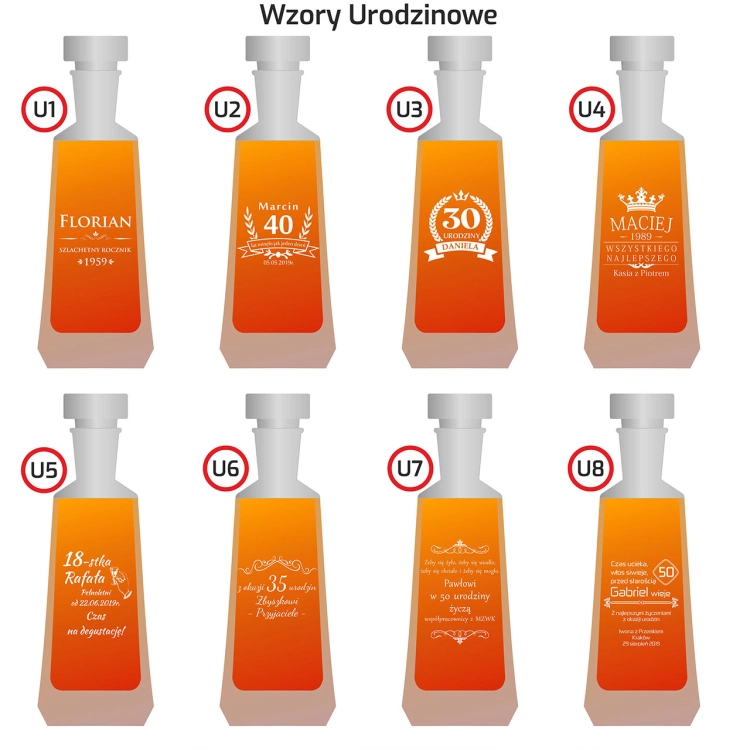 Karafka do whisky skośna 750ml z grawerem na urodziny prezent