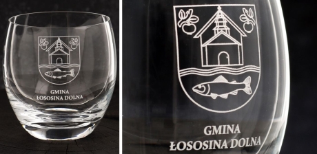 Przejdź do produktu Szklanki do wody soku whisky z grawerem logo firmy | Bohemia RODOS 380ml | 6 szt. 