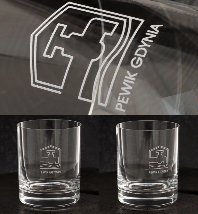 Szklanki do wody soku whisky z grawerem logo firmy | Bohemia PRESTIGE 320ml | 6 szt.