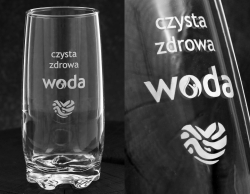 Szklanki long drink do wody soku z grawerem logo firmy | Glasmark 350ml (8011) | 6 szt.