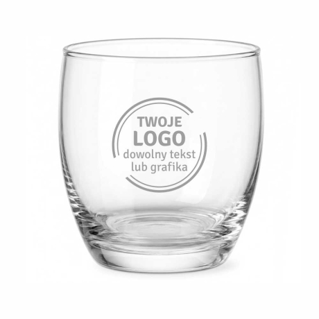 Przejdź do produktu Szklanki do wody soku whisky z grawerem logo firmy | Glasmark ANIKA 220ml | 6 szt.