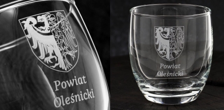 Przejdź do produktu Szklanki do wody soku whisky z grawerem logo firmy | Glasmark ANIKA 220ml | 6 szt.