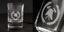 Kieliszki do wódki kwadratowe z grawerem logo firmy | Glasmark SHOT 50ml | 6 szt.