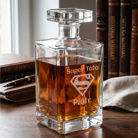 Przejdź do produktu Karafka do whisky 700ml z grawerem na urodziny prezent (Burbon)