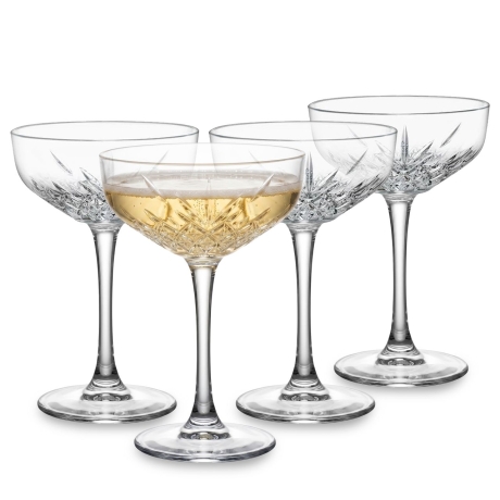 Przejdź do produktu PASABAHCE Timeless płaskie kieliszki do szampana 255ml | 4szt. | 440236