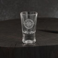 Kieliszki do wódki (G0090) "Roża Wiatrów" 25 ml 6 szt. w opakowaniu prezentowym Szklanka.pl Na każdym kieliszku znajduje się motyw żeglarski.