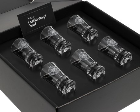 Przejdź do produktu Kieliszki do wódki "Róża Wiatrów" (G0090) 25 ml 6 szt. w pudełku Szklanka.pl