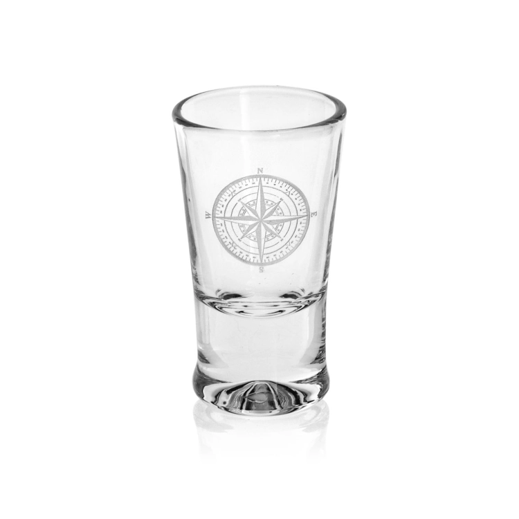 Kieliszki do wódki (G0090) "Roża Wiatrów" 25 ml 6 szt. w opakowaniu prezentowym Szklanka.pl Na każdym kieliszku znajduje się motyw żeglarski.