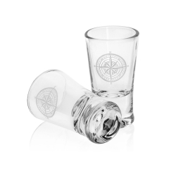 Kieliszki do wódki (G0090) "Roża Wiatrów" 25 ml 6 szt. w opakowaniu prezentowym Szklanka.pl Na każdym kieliszku znajduje się motyw żeglarski.