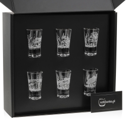 Kieliszki do wódki "Wędkarskie" (G0090) 25 ml 6 szt. w pudełku Szklanka.pl