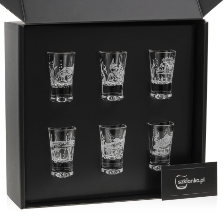Przejdź do produktu Kieliszki do wódki  "Wędkarskie" (G0090) 25 ml 6 szt. w pudełku Szklanka.pl