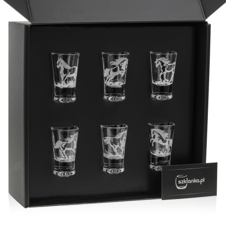 Przejdź do produktu Kieliszki do wódki KONIE (G0090) 25ml 6szt. w pudełku Szklanka.pl