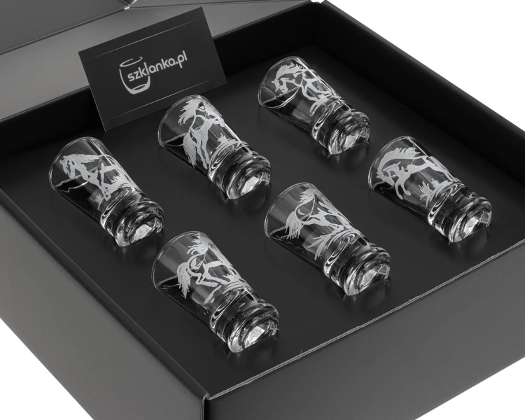 Kieliszki do wódki KONIE (G0090) 25ml 6szt. w pudełku Szklanka.pl