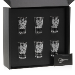 Kieliszki do wódki "Polska ORZEŁ" (G0090) 25 ml 6 szt. w pudełku Szklanka.pl