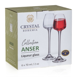 Kieliszki do wódki likieru BOHEMIA Anser 70 ml | 6 szt.