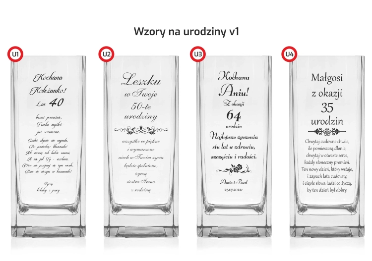 Wazon dekoracyjny na kwiaty 25cm z grawerem, na ślub, podziękowania, rocznicę (05-063/250)