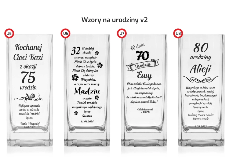 Wazon dekoracyjny na kwiaty 25cm z grawerem, na ślub, podziękowania, rocznicę (05-063/250)