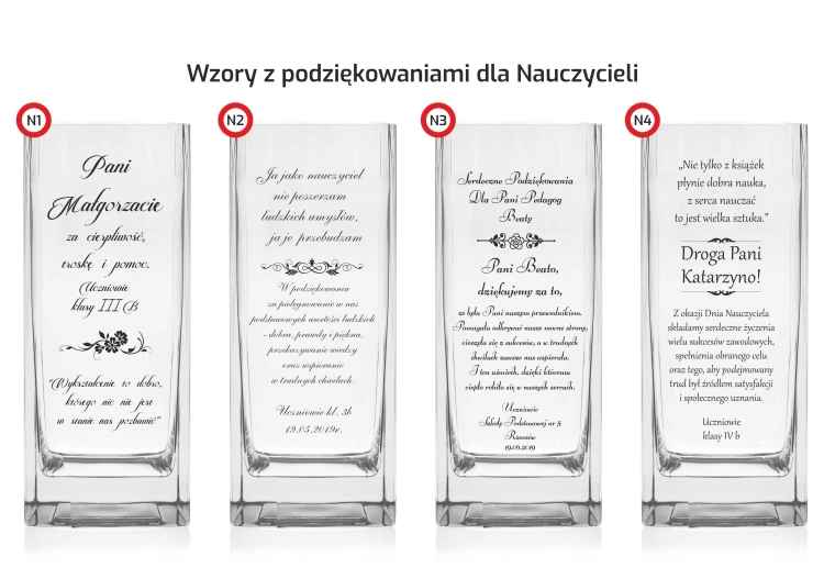 Wazon dekoracyjny na kwiaty 25cm z grawerem, na ślub, podziękowania, rocznicę (05-063/250)