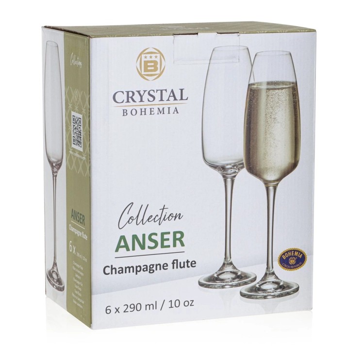 Kieliszki do szampana BOHEMIA Anser 290 ml | 6 szt.