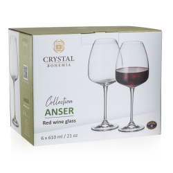 Kieliszki do wina czerwonego BOHEMIA Anser 610 ml | 6 szt.