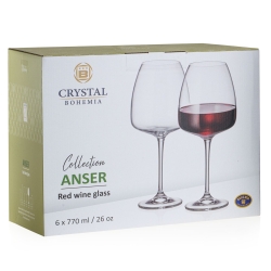 Kieliszki do wina wody BOHEMIA Anser 770 ml | 6 szt.
