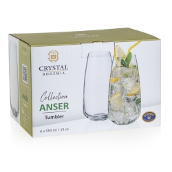 Szklanki wysokie do drinków long drink Bohemia Anser 550 ml | 6 szt.