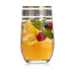 Ekskluzywne szklanki wysokie long drink ZŁOTO PLATYNA 380ml | 6 szt.