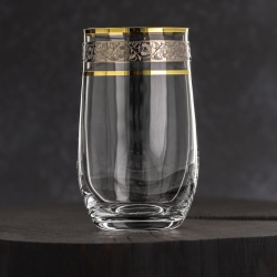 Ekskluzywne szklanki wysokie long drink ZŁOTO PLATYNA 380ml | 6 szt.
