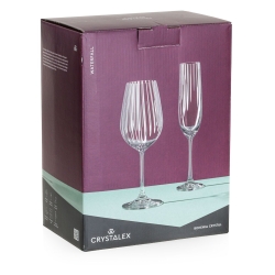Kieliszki do szampana ryflowane / karbowane z OPTYKIEM BOHEMIA Waterfall OPTIC 190 ml | 6 szt.