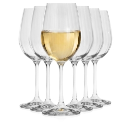 Kieliszki do wina białego ryflowane / karbowane z OPTYKIEM BOHEMIA Waterfall OPTIC 350 ml | 6 szt.