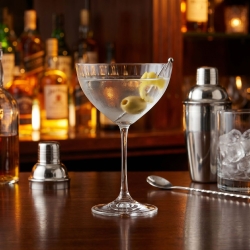 Kieliszki do martini, koktajli ryflowane / karbowane z OPTYKIEM BOHEMIA Waterfall OPTIC 340 ml | 6 szt.