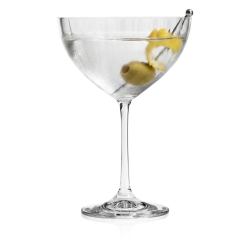 Kieliszki do martini, koktajli ryflowane / karbowane z OPTYKIEM BOHEMIA Waterfall OPTIC 340 ml | 6 szt.