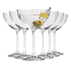 Kieliszki do martini, koktajli ryflowane / karbowane z OPTYKIEM BOHEMIA Waterfall OPTIC 340 ml | 6 szt.
