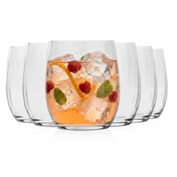 Szklanki niskie do whisky brandy ryflowane / karbowane z OPTYKIEM BOHEMIA Waterfall OPTIC 300 ml | 6 szt.