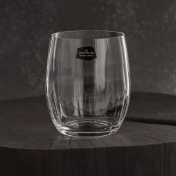 Szklanki niskie do whisky brandy ryflowane / karbowane z OPTYKIEM BOHEMIA Waterfall OPTIC 300 ml | 6 szt.