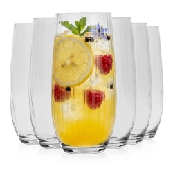 Szklanki wysokie do drinków long drink ryflowane / karbowane z OPTYKIEM BOHEMIA Waterfall OPTIC 350 ml | 6 szt.