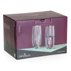 Szklanki wysokie do drinków long drink ryflowane / karbowane z OPTYKIEM BOHEMIA Waterfall OPTIC 350 ml | 6 szt.