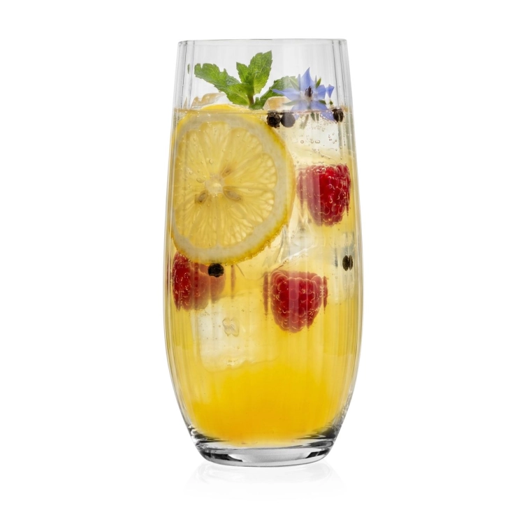 Szklanki wysokie do drinków long drink ryflowane / karbowane z OPTYKIEM BOHEMIA Waterfall OPTIC 350 ml | 6 szt.