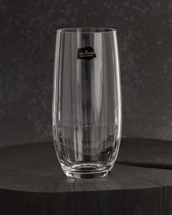 Szklanki wysokie do drinków long drink ryflowane / karbowane z OPTYKIEM BOHEMIA Waterfall OPTIC 350 ml | 6 szt.