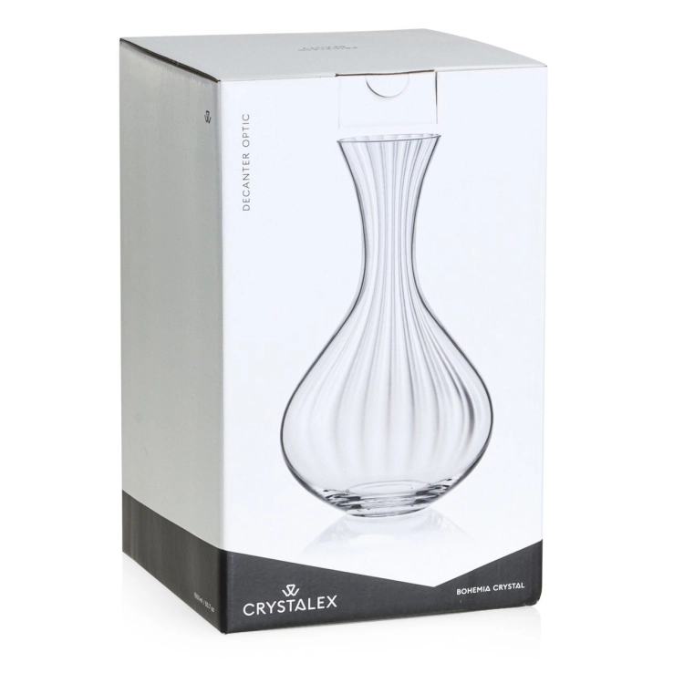 Karafka do wina, wody ryflowana / karbowana z OPTYKIEM BOHEMIA Waterfall OPTIC 1500 ml